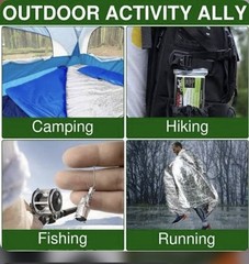 4 Pack Emergency Blanket Waterproof Windproof Lightweight