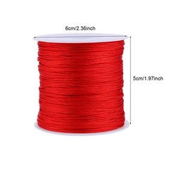 100M x 0.8mm Nylon Chinese Knot Cord Rattail Macrame Shamballa Thread String Red