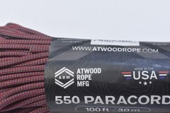Atwood Rope 550 Paracord 100′ 7 Strand Core Cable Red/Green 550 lb Tensile