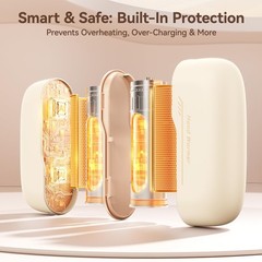 DIGIX Hand Warmers Rechargeable 2 Pack, 6000mAh Electric Small, White