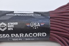 Atwood Rope 550 Paracord 100′ 7 Strand Core Cable Red/Green 550 lb Tensile