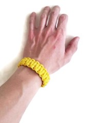 Paracord Bracelet 550 Black Tactical 3/8″ Buckle (Canary Yellow) Hand Made