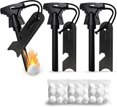 3PCS Magnesium Fire Starter with Striker, High Temp Magnesium Rod, Ferro Rod Fir