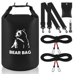 15L Bear Bags for Food Backpacking, Waterproof Bear Bag Hanging Kit, Black