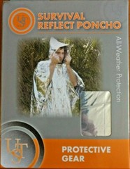 New 3-Pk Survival Reflect Poncho Ultimate Survival Technology All-Weather