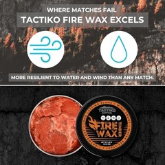 Tactiko Camping Fire Starter – Waterproof Survival Fire Starter for Wet – 1-Pack