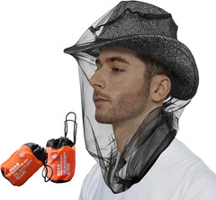 2Pc Mosquito Head Net Mesh Bug Face Neck Protection Hood Outdoor Hiking