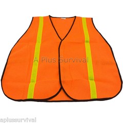 Orange Mesh Safety Vest with Reflective Strips