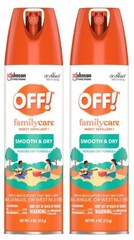 OFF! FamilyCare Mosquito Repellent 15% DEET Smooth Dry Non-Greasy Spray 4oz 2PK