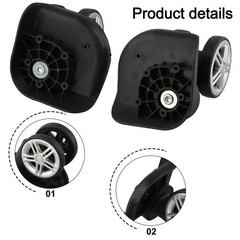 Trolley Bag Wheel Set 1 Pair of Rotating Wheels Compatible with Various Cases
