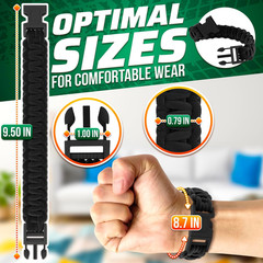 2Pack Survival Paracord Bracelet – 5-In-1 Adjustable Tactical Bracelet for Men w