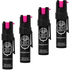 4 Police Magnum Pepper Spray Safety .75oz HP Pocket Clip Self Defense Protection