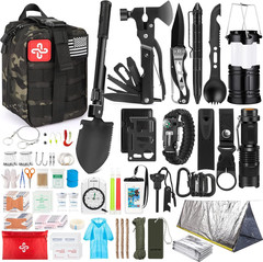 Survival Kit,250Pcs Survival Gear First Aid Kit with Molle System Compatible Bag