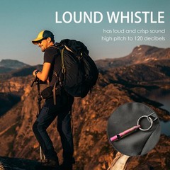 Whistle Emergency,Titanium Whistle Necklace Keychain Loud up to 120db,Emergen…