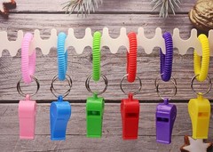 Sport Whistle with Bracelet 6pcs Loud Clear Plastic Whistles with