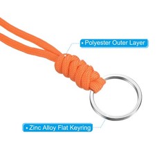 Paracord Lanyard with Keychain 18″, 2pcs Metal Hook Strap, Orange