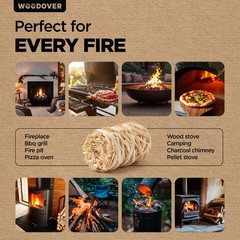 300 Pcs Large Natural Fire Starters for Fireplace, Campfires, BBQ, Grill, Outdoo