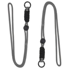 2 Pcs Paracord Lanyard Necklace, Lanyard with Split Ring, Black & White