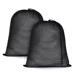 OTraki 20×24 inch Mesh Laundry Bags 2 Pack Fine 20 x 24 inch, Black