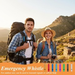200 Pcs Emergency Whistles with Keychains, Aluminum Survival Whistle, Extra L…