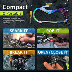 Fire Escape, Emergency Escape Tool, Seatbelt Cutter, Window Breaker, Multi Tool,