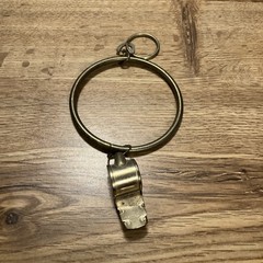 VTG Solid Brass Metal Whistle With 3″ Key Ring Made In Taiwan Sports Training