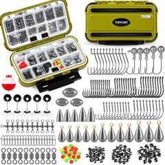 TOPFORT 187/343pcs 6.3 x 3.7 x 1.8 inches, 251pcs Fishing Accessories kit