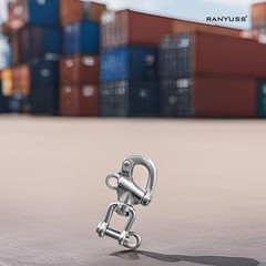 Pair Swivel Eye Snap Shackle Quick Release Bail Rigging Marine 316 Stainless
