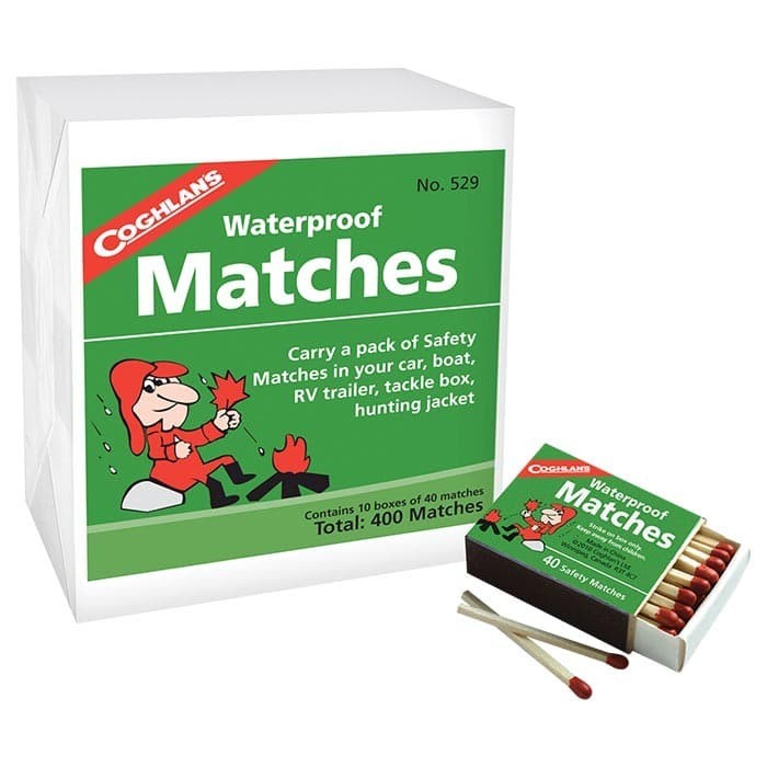 Coghlan’s Waterproof Matches (10 Boxes), 400 Total Matches, Safety w/ Striker