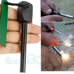 Lot Magnesium Rod Flint Fire Starter w/ Handle and Steel Scraper Flint Striker