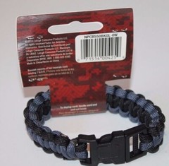 SecureLine Survival Bracelet Military Grade Nylon Paracord Large Black/Blue NEW