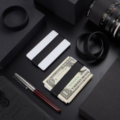 Set of 8 Elastic Money Bands – Silicone Wallet Bands, Cash Card Holder, Black