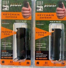 2 UDAP Pepper Power Pepper Spray Self Defense Keychains