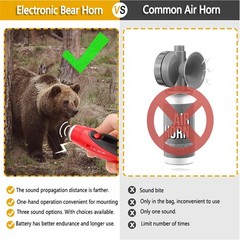120dB Electronic Bear Horn to Scare Bears- Loud Air Horn for Safety Hiking Ca…