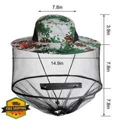 Sucrain 2 Pack Mosquito Head Net Hat Bug Hat Garden Beekeeping Outdoor