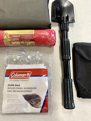 Camping Scouting Essentials Gear Bundle – Paracord, Rainjacket, Shovel, Dunk Bag