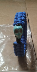 MLT-Spec 550 7 Strand Blue Paracord Bracelet Sz: 8 w/Skull Clasp (V26-19)
