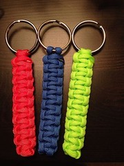 ONE (1) Paracord Keychain KEY FOB 550 Cord USA Custom Colors! TJPARACORD