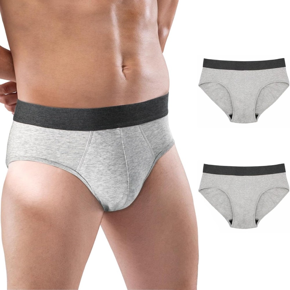 BATTEWA Mens Incontinence Underwear 2-Pack, Men (2X-Large, Gray), Fast Ship