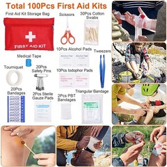125PCS Camping Emergency Survival Kit and First Aid Kit Outdoor Survival Gear