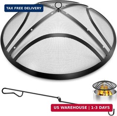 ARC Fire Pit Spark Screen, 22 Inch with Handle & Poker | Heavy-Duty Steel Replac
