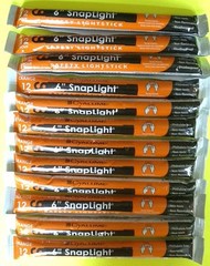 Lot of 12 Orange Cyalume Lightsticks Emergency Survival Fishing Camping Hunting