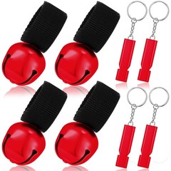 4 Sets Bear Bells with Whistle for Hiker, Loud Bear Bell with Emergency Whist…