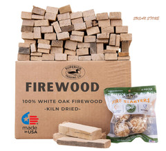 Superior Trading Oak Mini Firewood with Fire Starter Pods, Kiln Dried 10 lbs Box