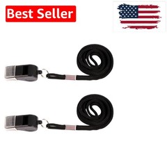 Whistle, 2 Packs Plastic Sports Whistles with Lanyard, Loud Crisp Sound Whist…