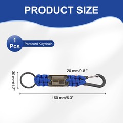 Paracord Keychains, Paracord Keychain with USA Flag, Dark Blue