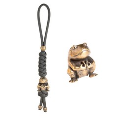 1 Set DIY Bead 100cm Rope Brass Frog Beads fo Knife Zipper Pull