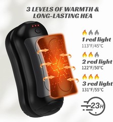 2 Pack 6000mAh Rechargeable Dual-Sided Hand Warmers, Electric Hand Warmer Gifts