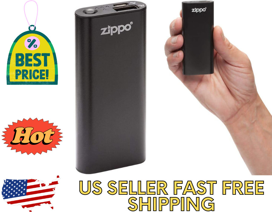 New Zippo Black HeatBank 3 Rechargeable Hand Warmer