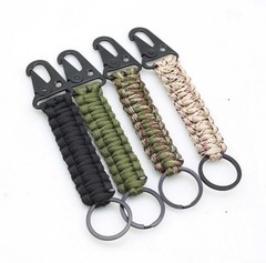 Tactical 550 Paracord Keychain with HK Clip EDC Keyfob Rugged Key Lanyard by JQT